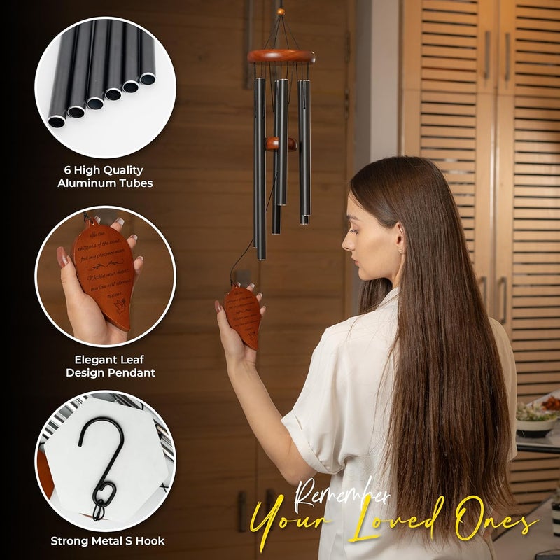 Windsplay Best Memorial Wind Chimes for Outside - 32.5" Sympathy Wind Chimes Memorial Gifts for Loss of Loved One - in Remembrance Gifts - Best Bereavement Gift Idea for Loss of Loved One - Unique Funeral Gift - Image 3